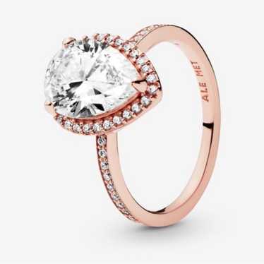 Pandora Rose Gold Teardrop Ring - Gem