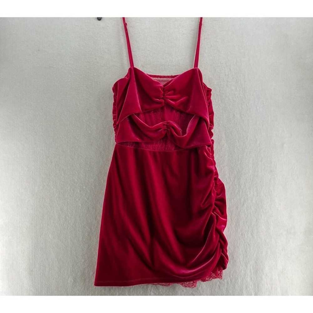Lovers +Friends Slip Mini Dress Sz M Pink Velvet … - image 2