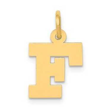 10k Yellow Gold Small Block Initial F Charm - image 1