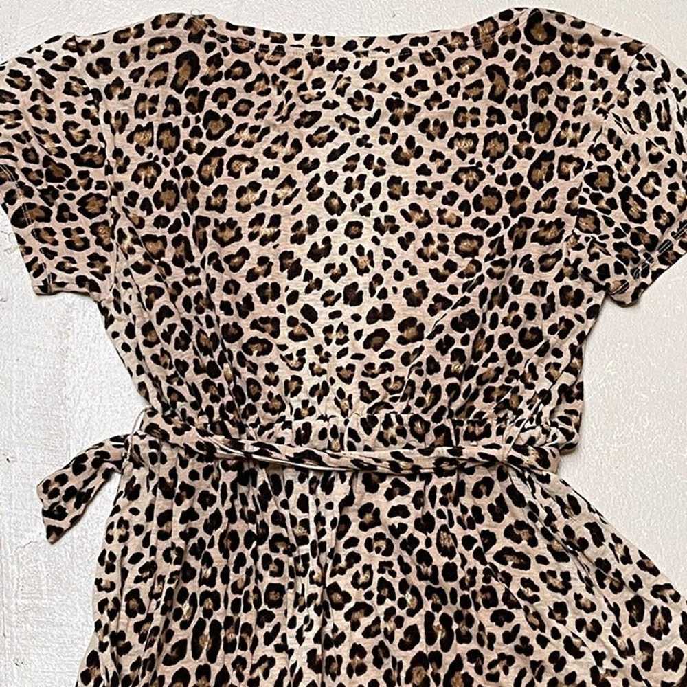 Rebecca Taylor Dress Medium Leopard Print Linen A… - image 10