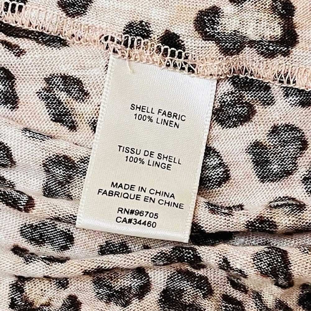 Rebecca Taylor Dress Medium Leopard Print Linen A… - image 12