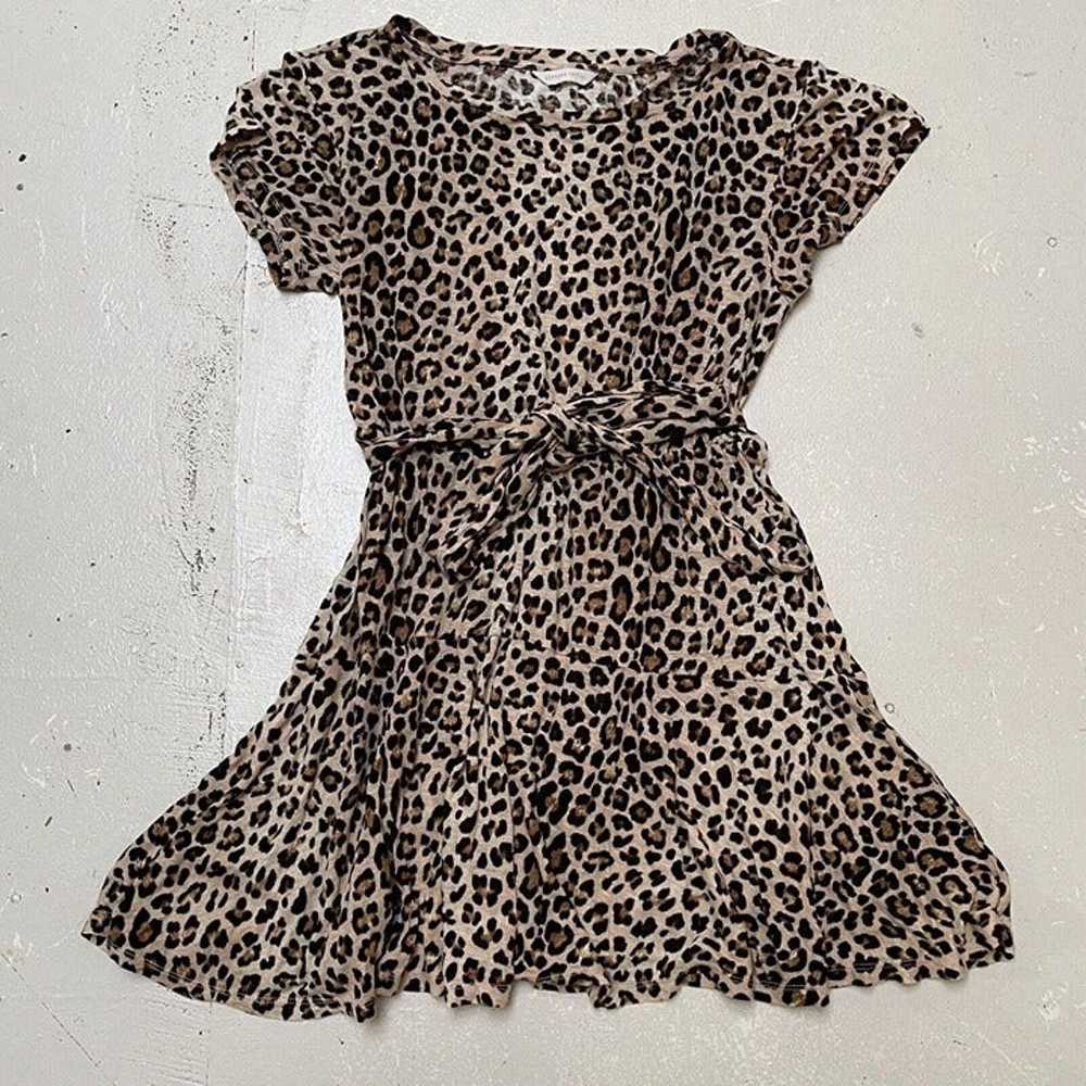 Rebecca Taylor Dress Medium Leopard Print Linen A… - image 1