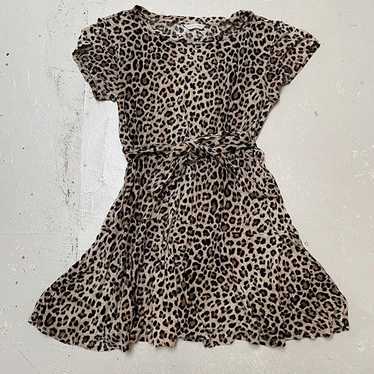Rebecca Taylor Dress Medium Leopard Print Linen A… - image 1
