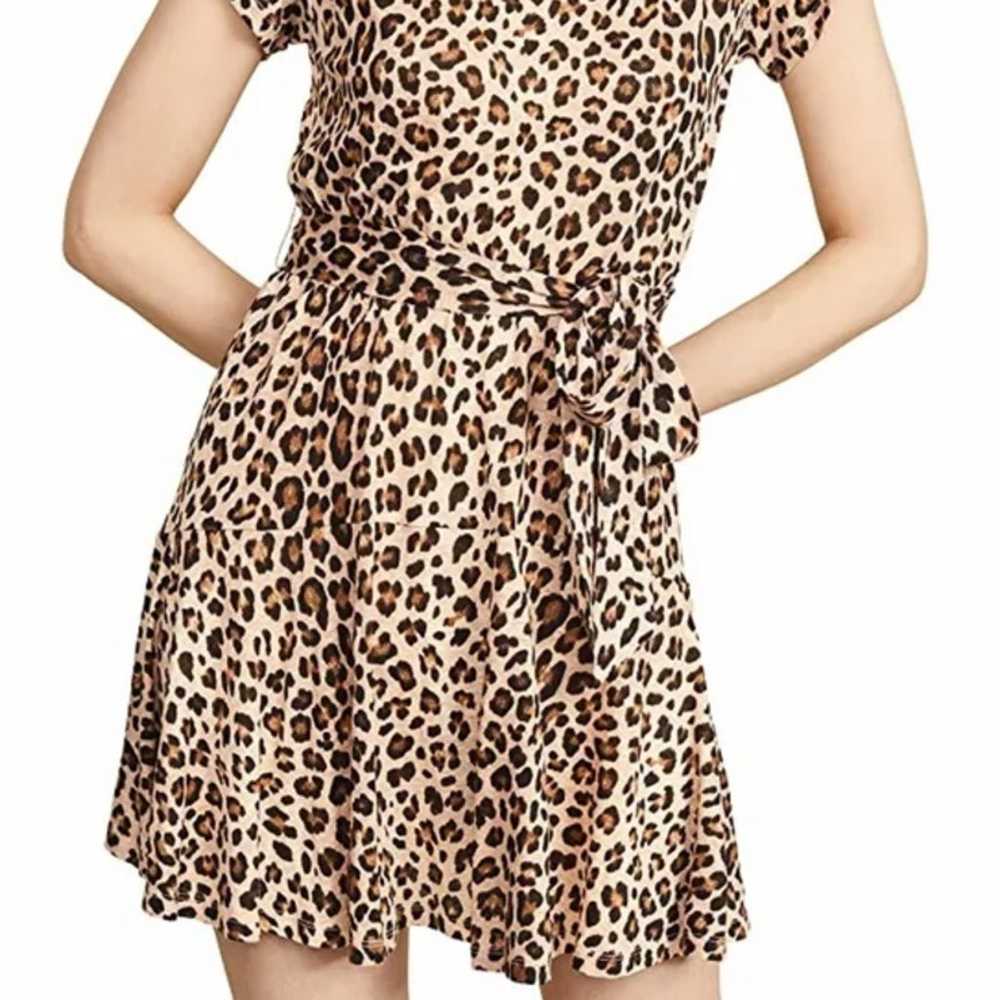 Rebecca Taylor Dress Medium Leopard Print Linen A… - image 2