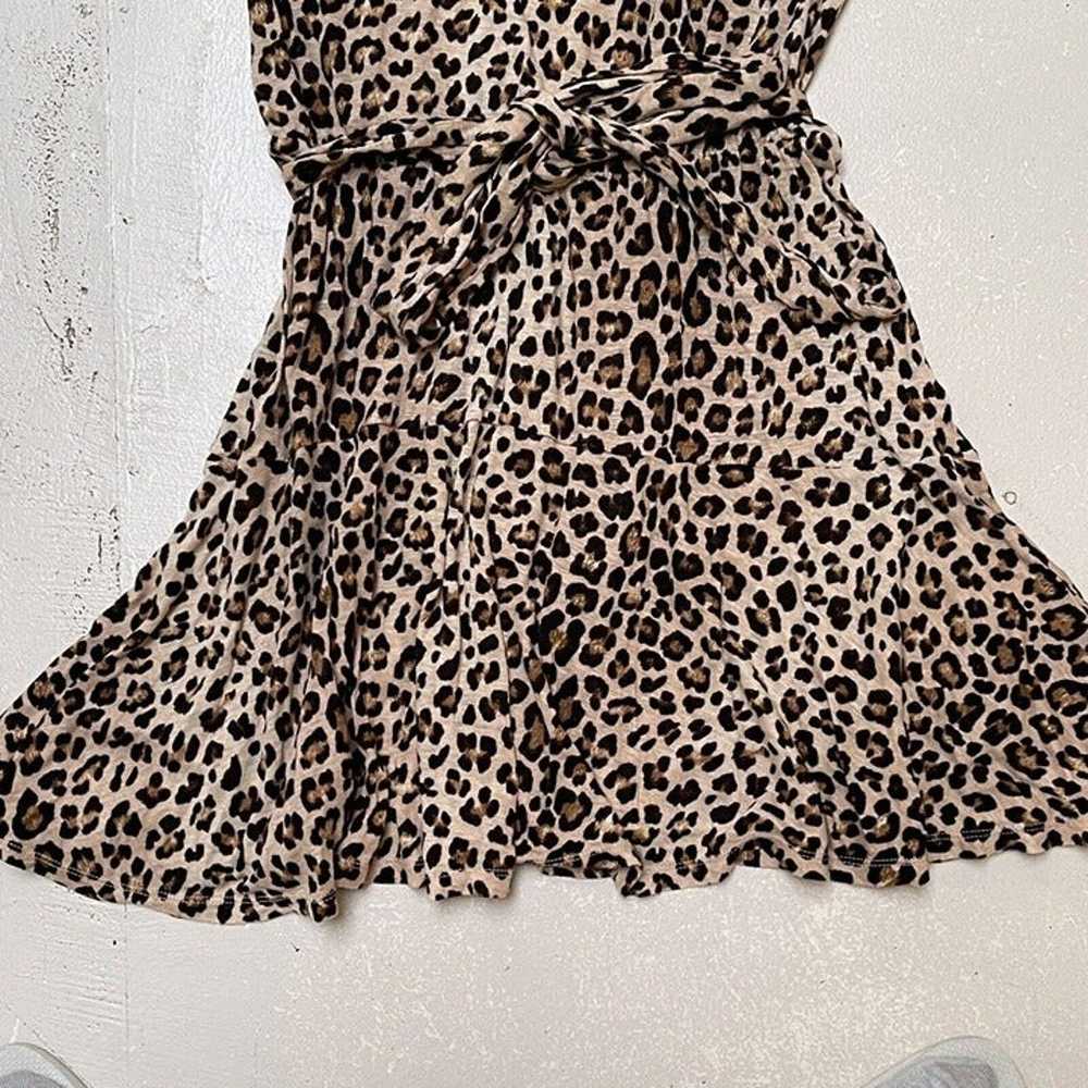 Rebecca Taylor Dress Medium Leopard Print Linen A… - image 4