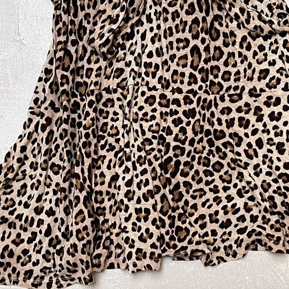 Rebecca Taylor Dress Medium Leopard Print Linen A… - image 5
