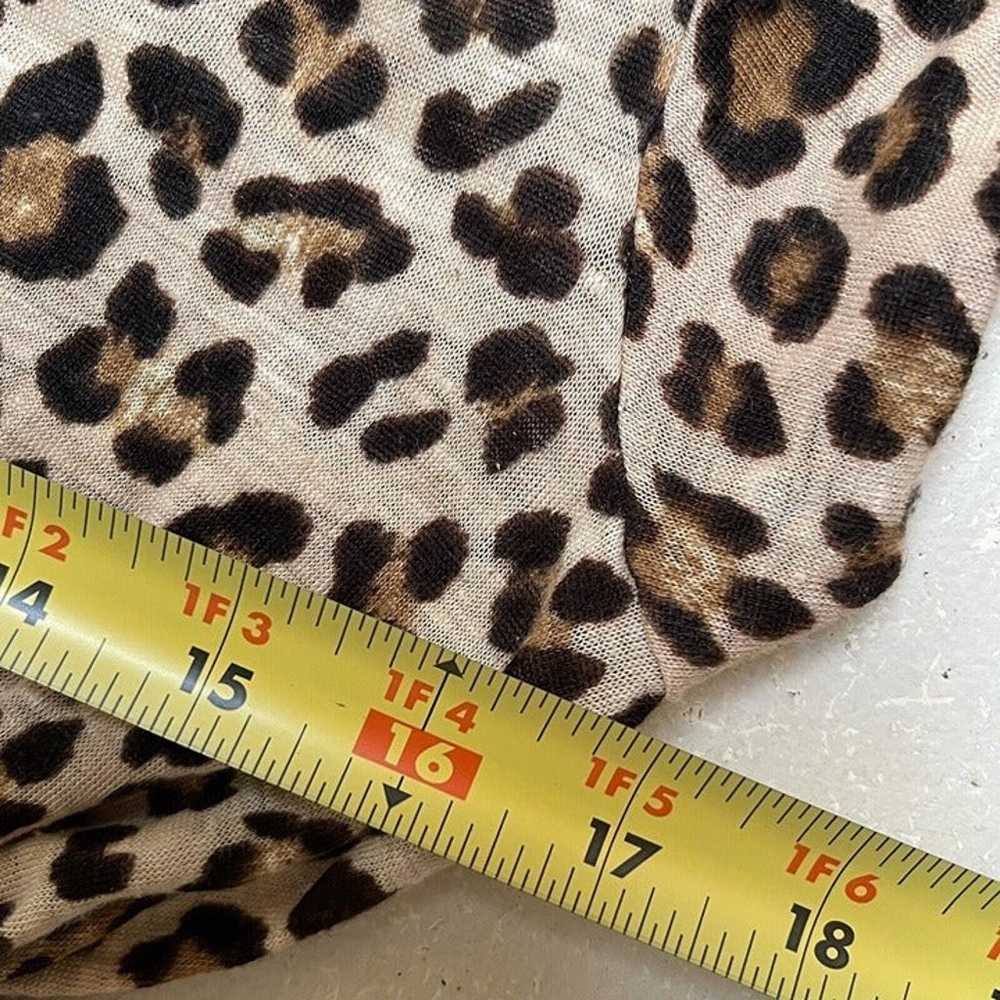Rebecca Taylor Dress Medium Leopard Print Linen A… - image 7