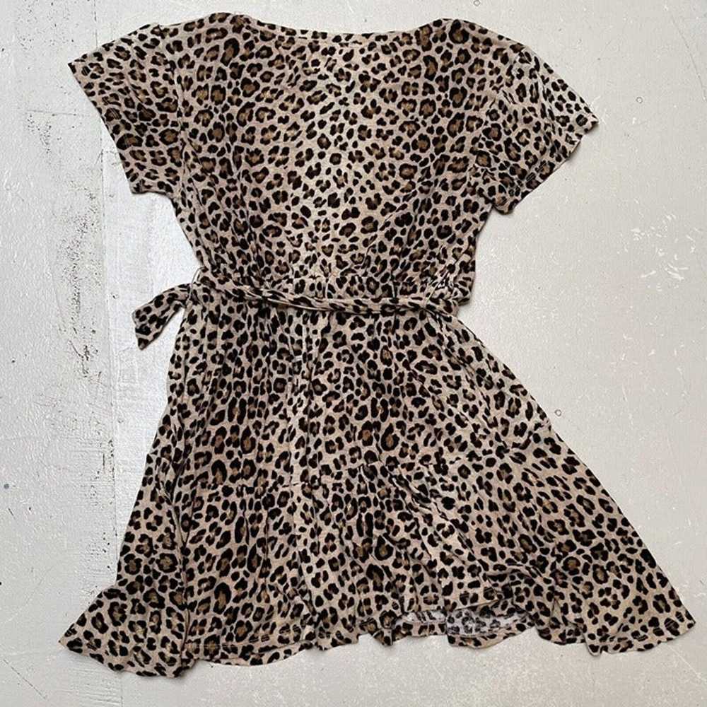 Rebecca Taylor Dress Medium Leopard Print Linen A… - image 9