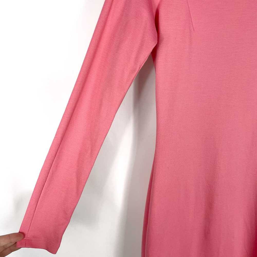 MSGM Pink Long Sleeve Dress Mock Neck Ruffle Hem … - image 3