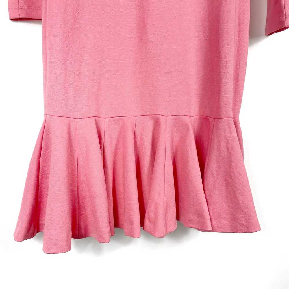 MSGM Pink Long Sleeve Dress Mock Neck Ruffle Hem … - image 4