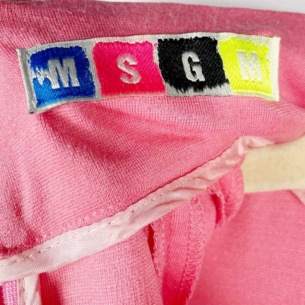 MSGM Pink Long Sleeve Dress Mock Neck Ruffle Hem … - image 8