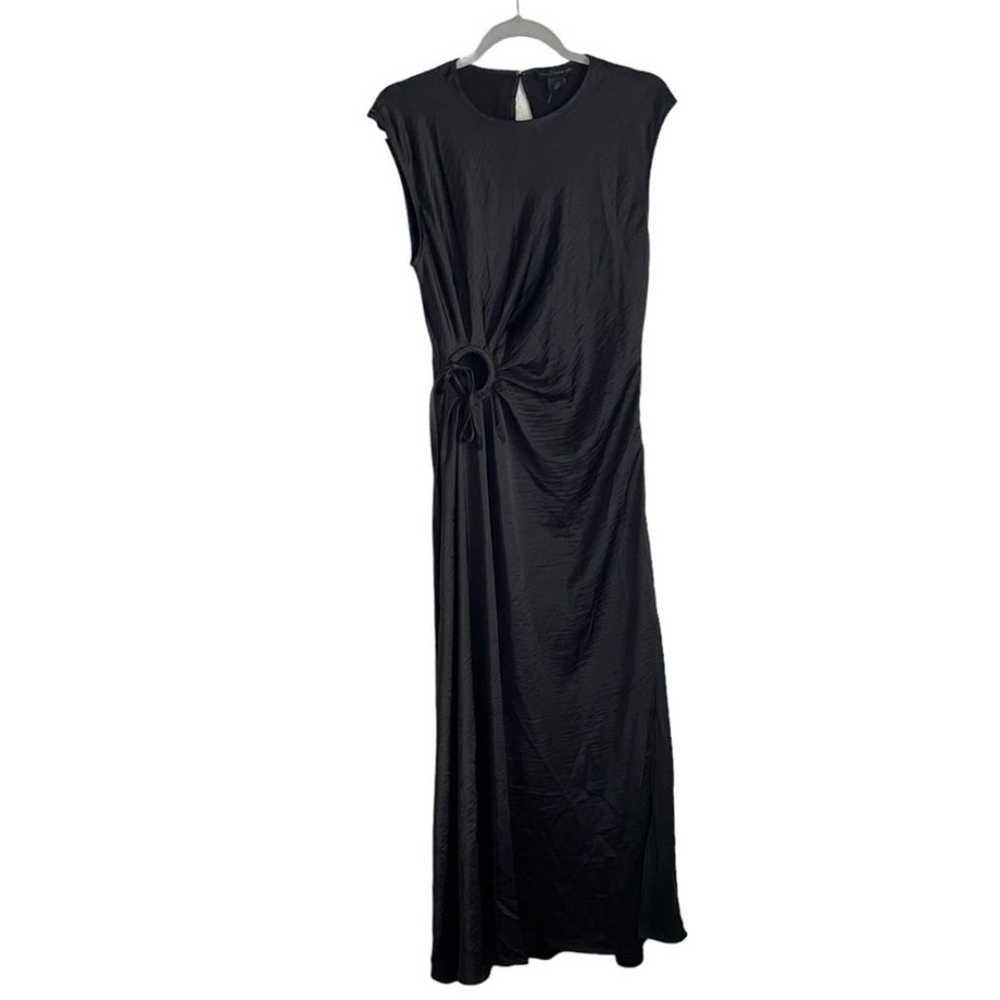 House of Harlow 1960 Black Satin Side Tie Maxi Dr… - image 3