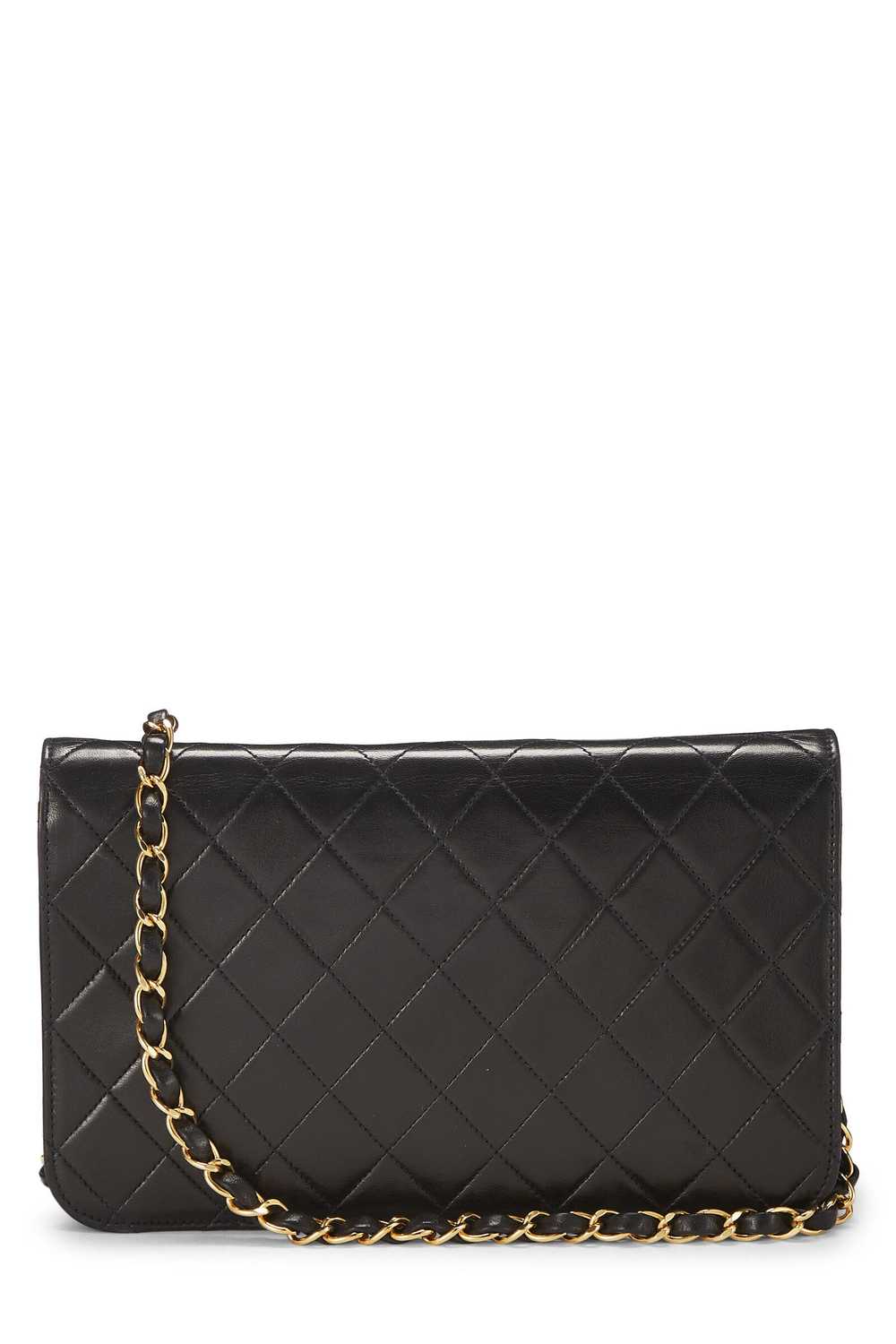 Black Quilted Lambskin Snap Full Flap Small - image 4