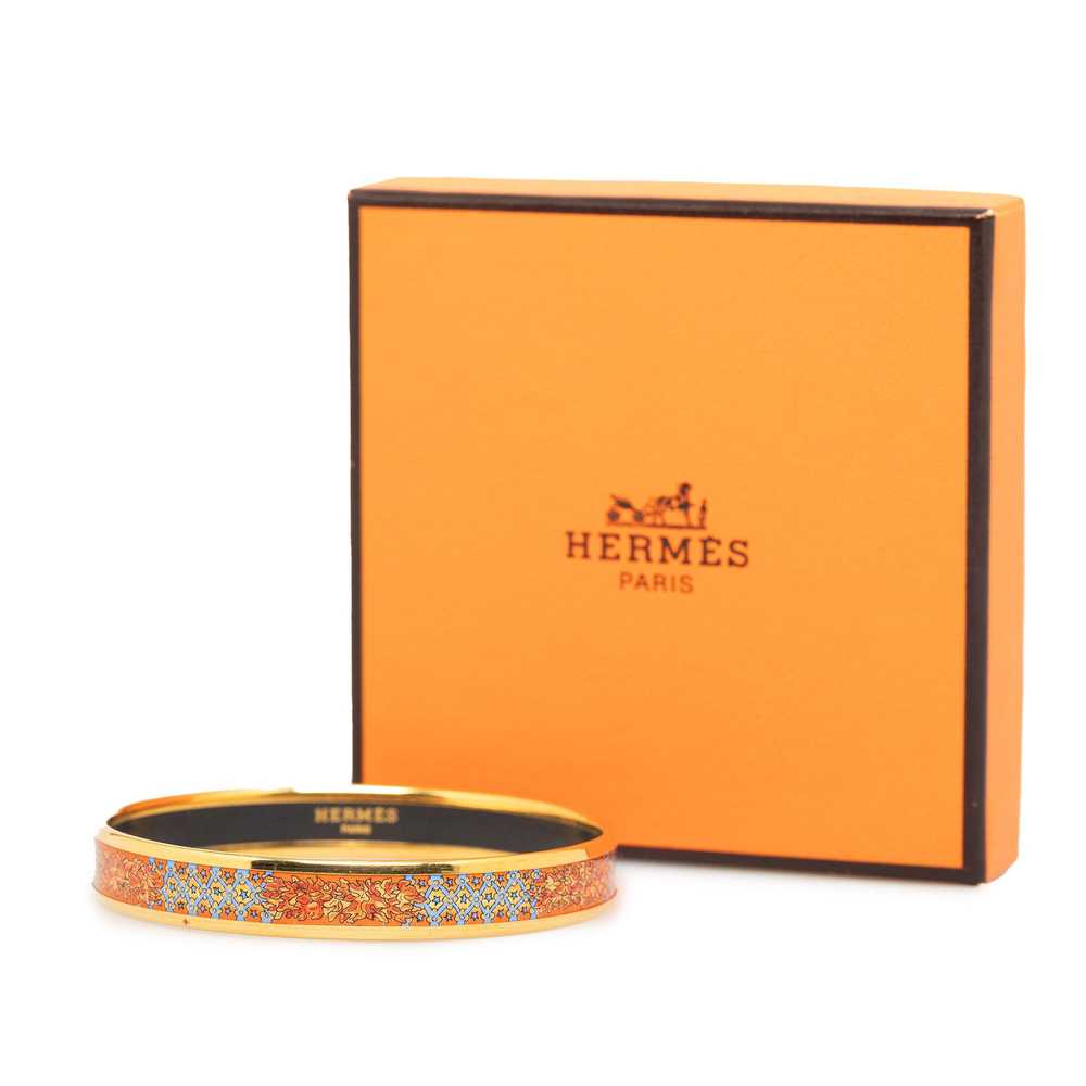 Product Details Hermes Orange Narrow Enamel Bangle - image 6