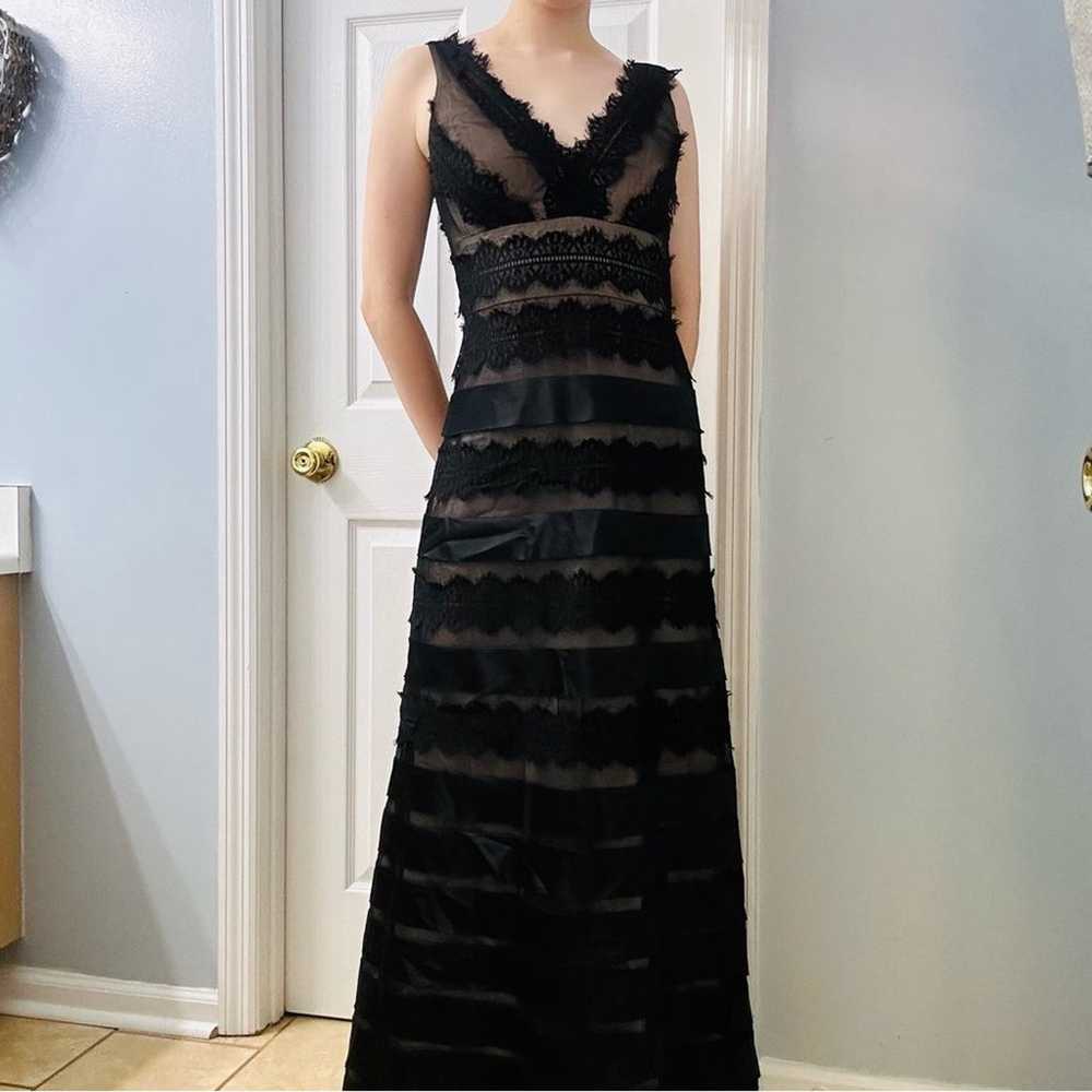 JS Collections Dress Long Formal Tiered Black Cre… - image 2