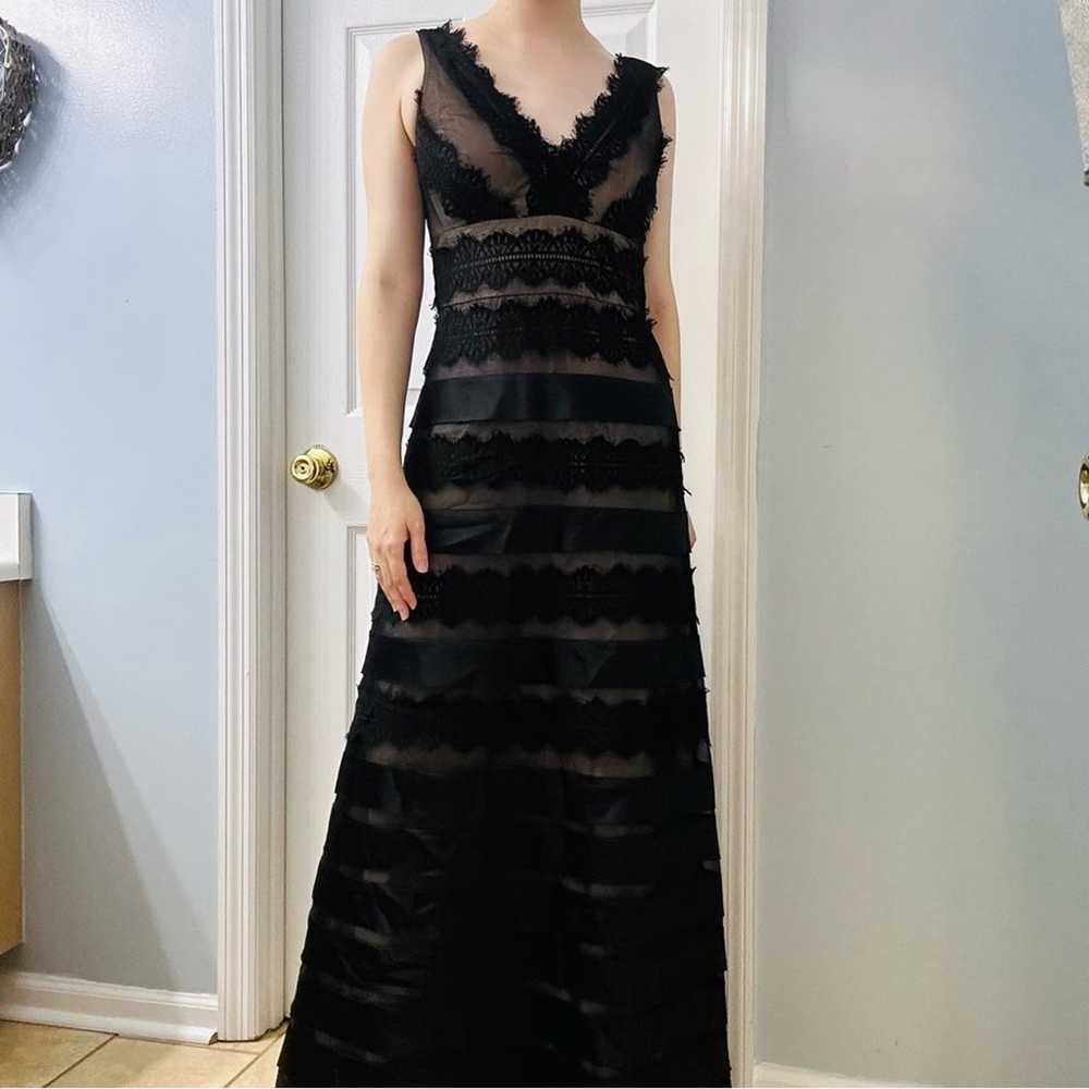 JS Collections Dress Long Formal Tiered Black Cre… - image 7