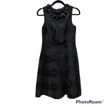 Adrianna Papell black textured printed dress with… - image 1