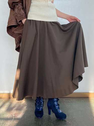 Vintage Calvin Klein Wool Full Skirt - Brown