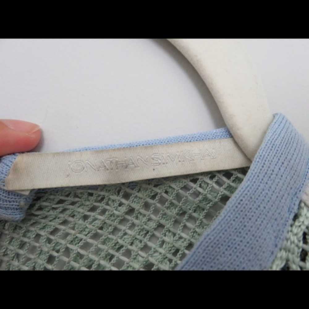 Jonathan Simkhai Blue Green Crochet Stripe Pastel… - image 6
