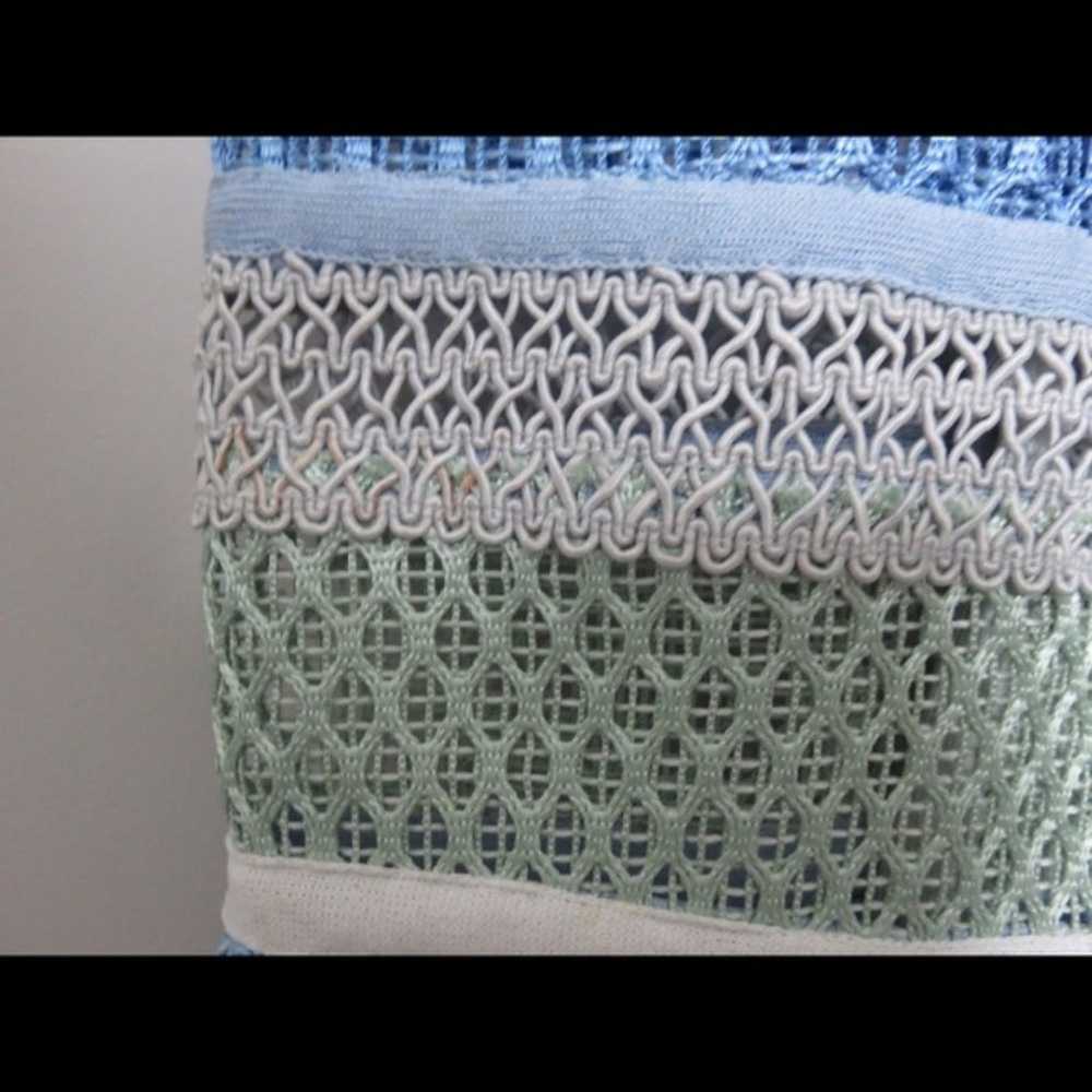 Jonathan Simkhai Blue Green Crochet Stripe Pastel… - image 8