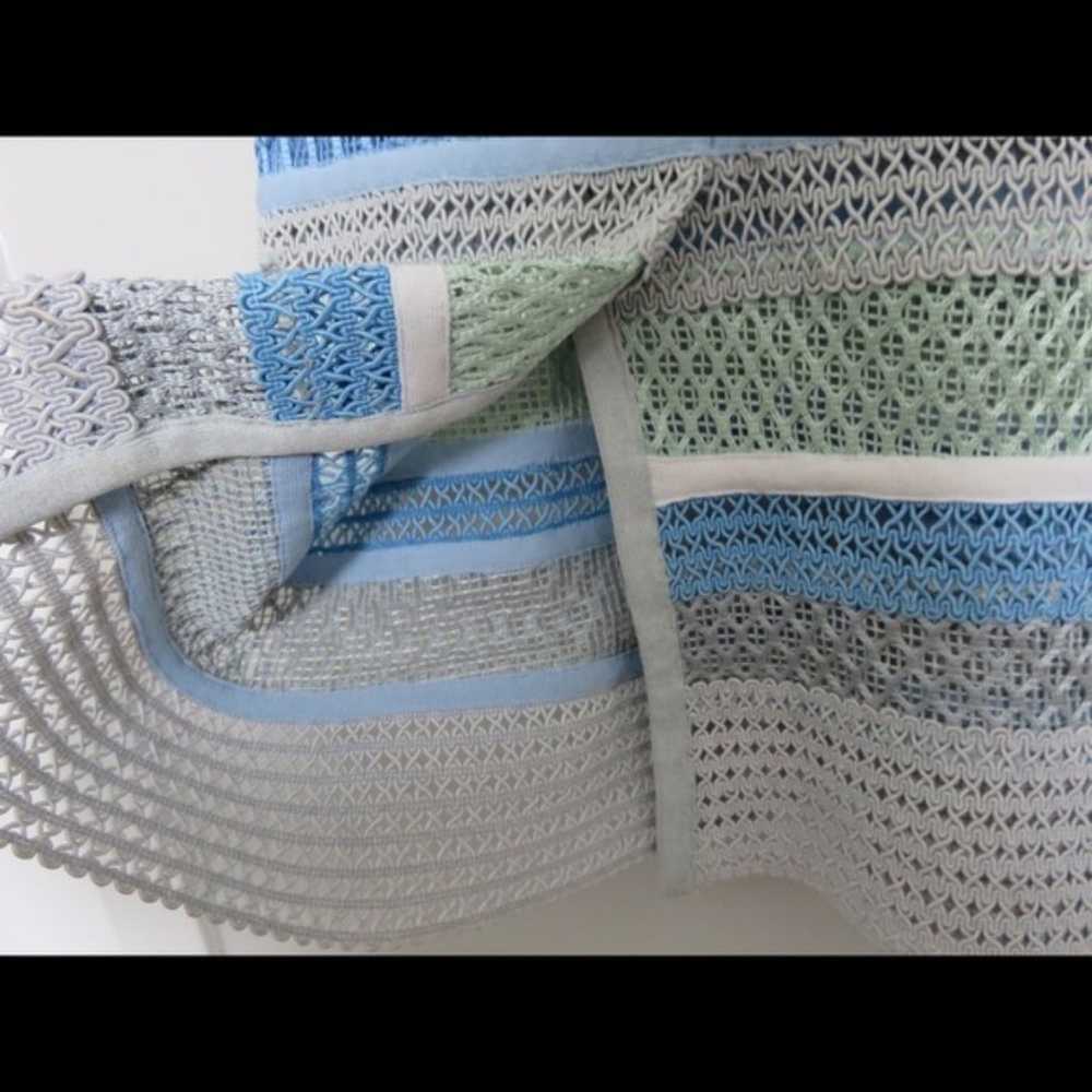 Jonathan Simkhai Blue Green Crochet Stripe Pastel… - image 9