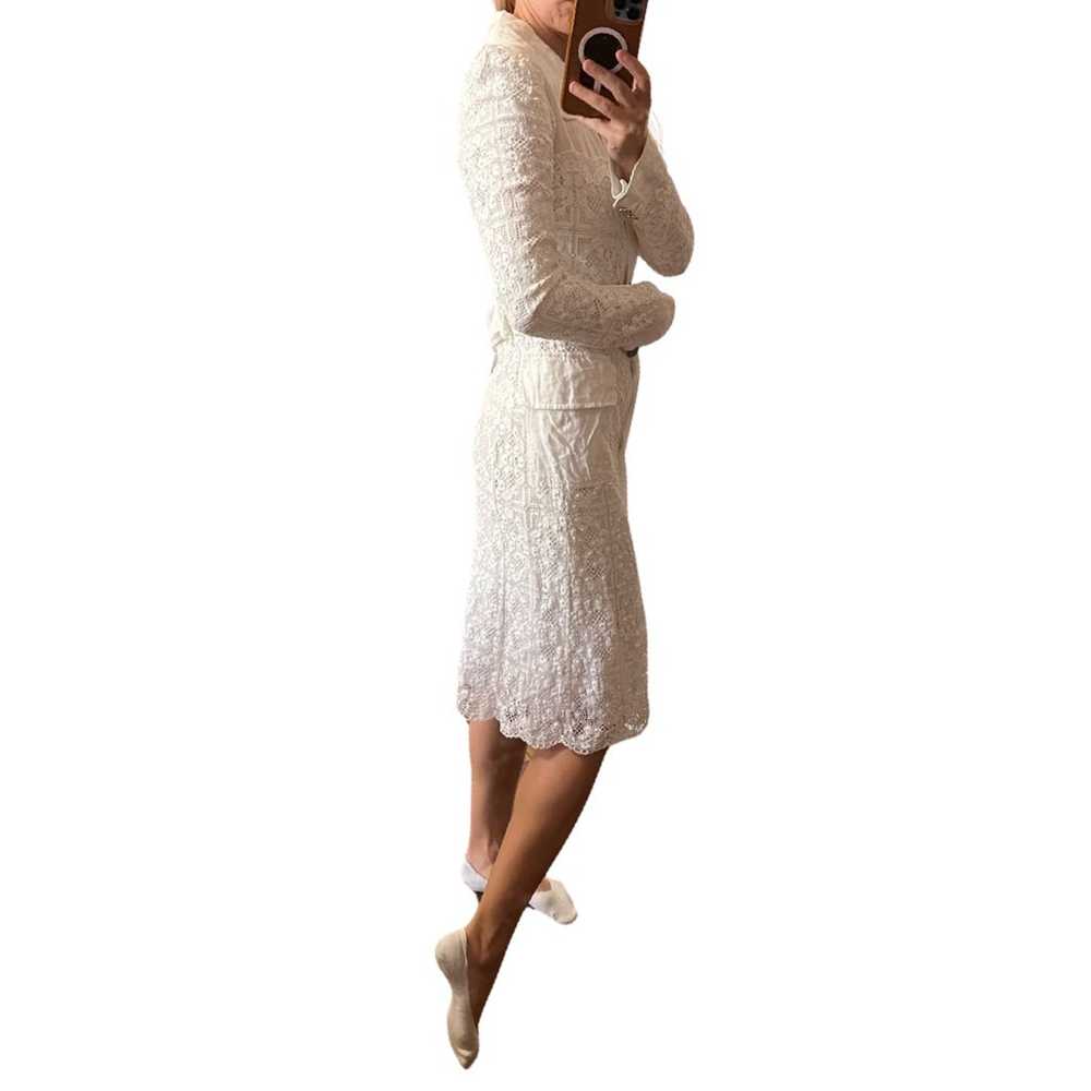 Dolce and Gabbana white lace shirt button closure… - image 4