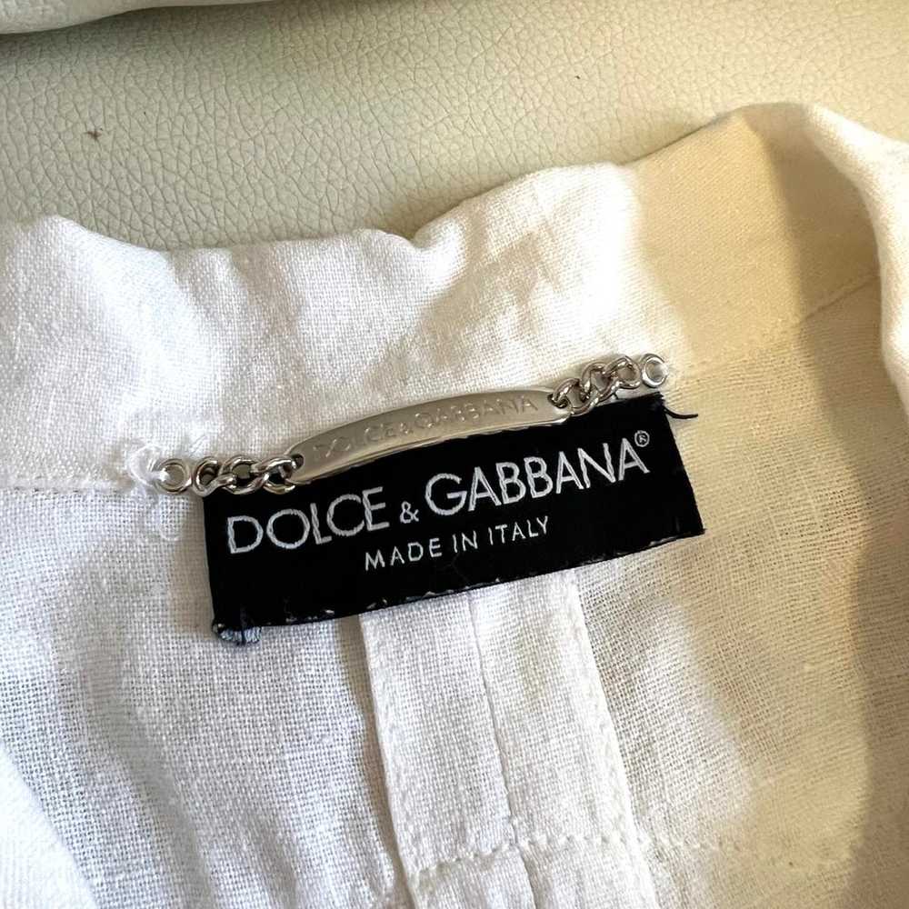 Dolce and Gabbana white lace shirt button closure… - image 9