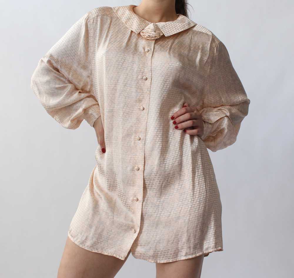 Vintage Peach Silk Tunic - image 1