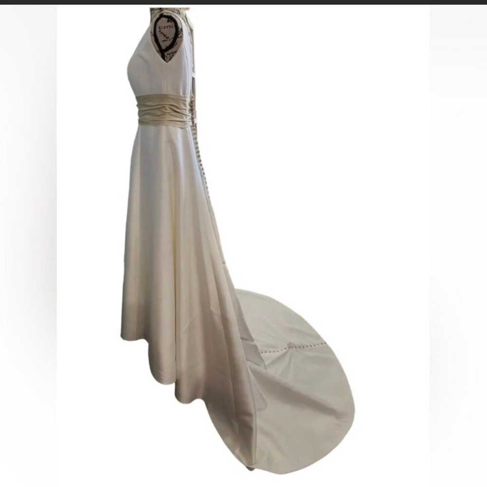 Casablanca Bridal Wedding dress, Ivory/beige V Fr… - image 12