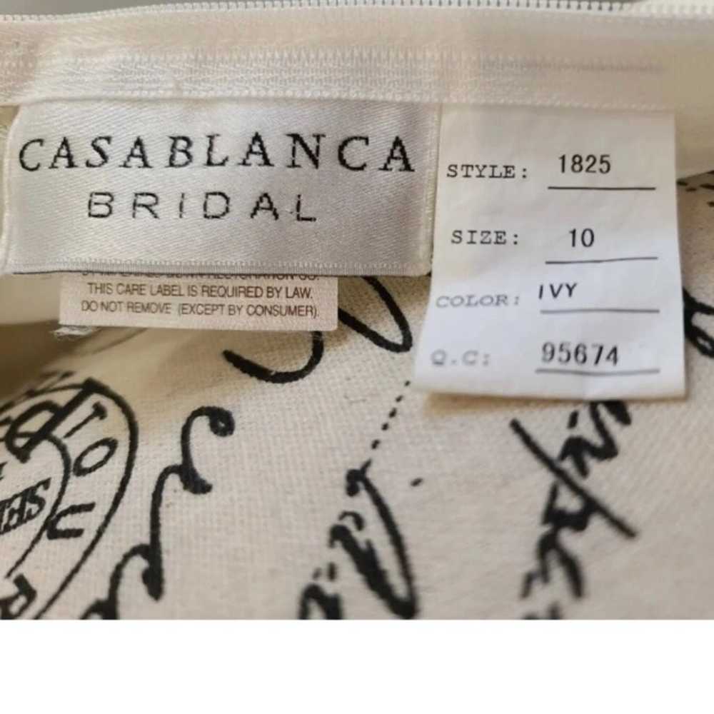 Casablanca Bridal Wedding dress, Ivory/beige V Fr… - image 9