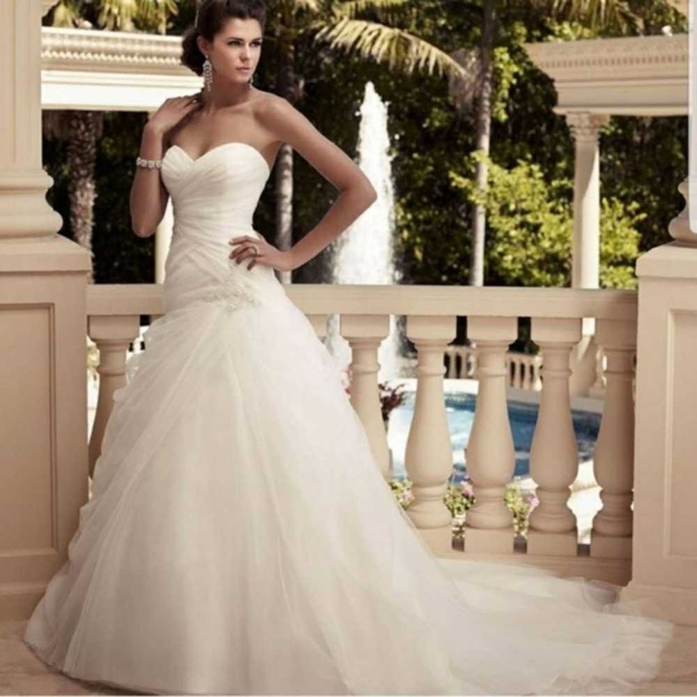 Casablanca Bridal Fit Flare Wedding Gown - image 1