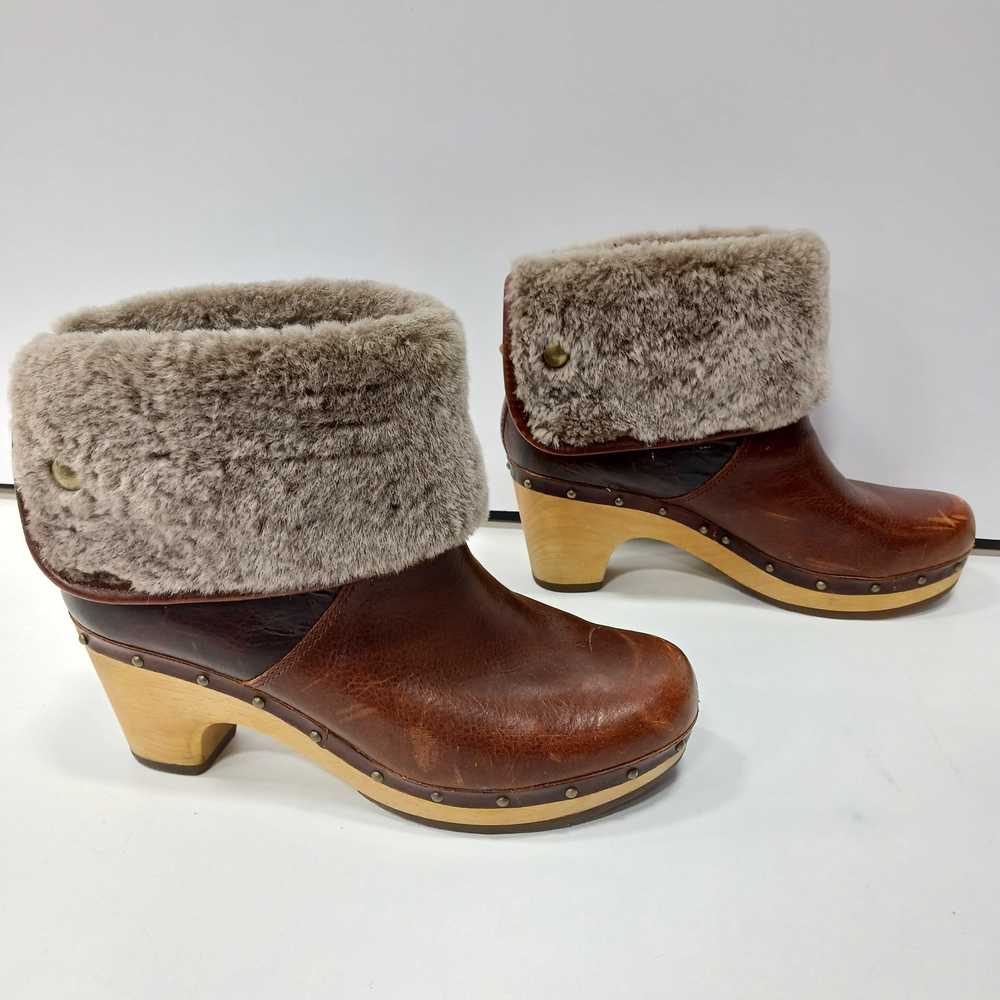 Ugg Women's Lynnea Brown Leather Boots Size 8 - image 4