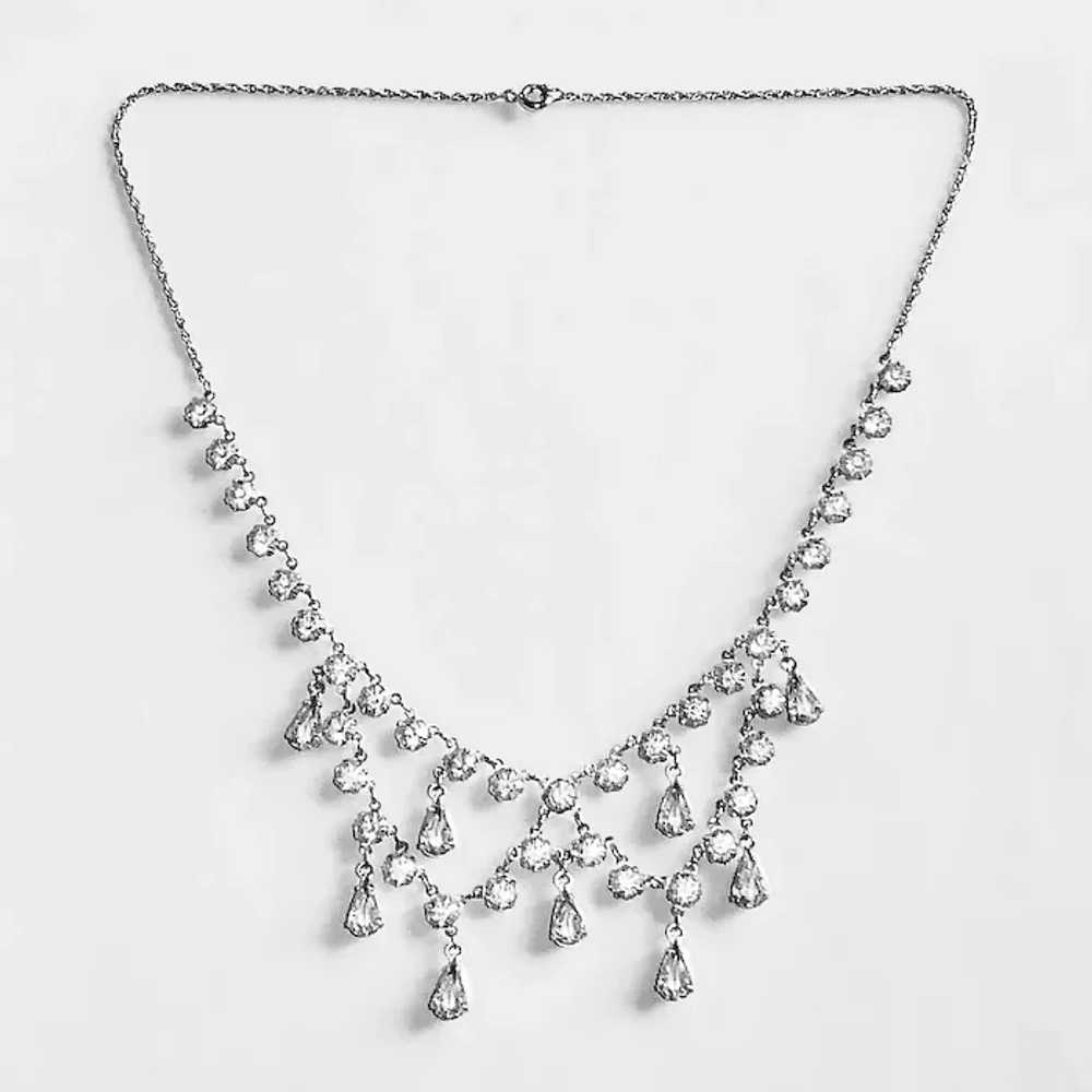 Sparkling Cut Crystal White Gold Filled Festoon N… - image 11