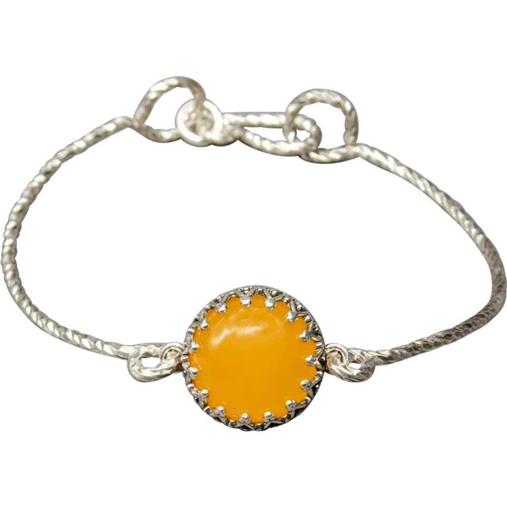 Handcrafted Bracelet with Yellow Agate Stone - image 1