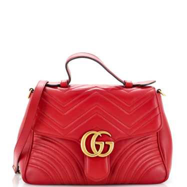 GUCCI GG Marmont Top Handle Flap Bag Matelasse Le… - image 1