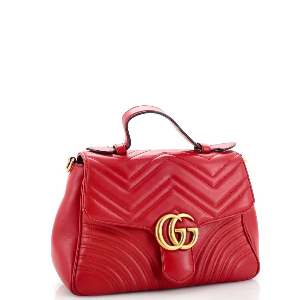 GUCCI GG Marmont Top Handle Flap Bag Matelasse Le… - image 2