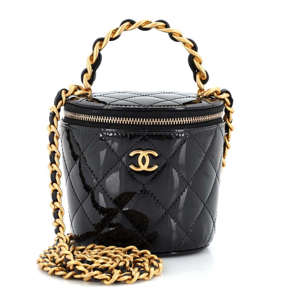 CHANEL Woven Chain Top Handle Vanity Bucket Bag Q… - image 1