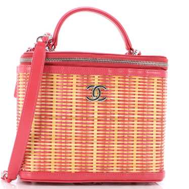 CHANEL Take Away Vanity Case Rattan and Calfskin M