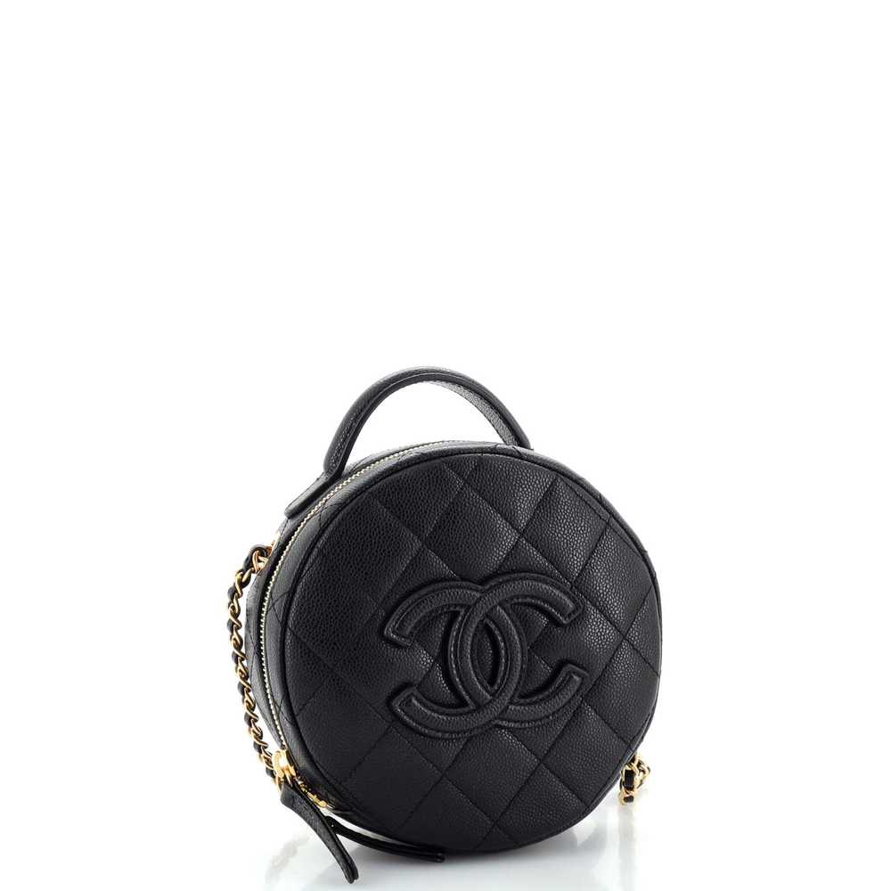 CHANEL Round Vanity With Chain Quilted Caviar Sma… - image 2