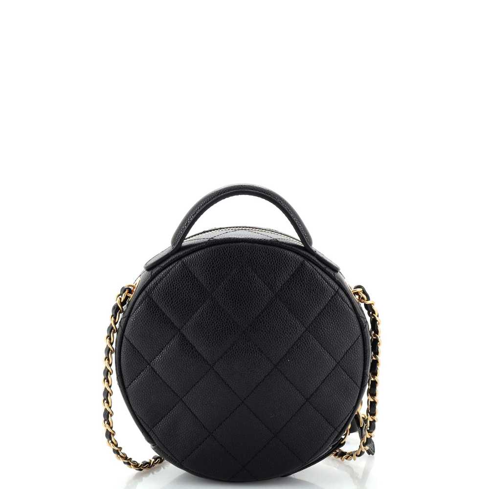 CHANEL Round Vanity With Chain Quilted Caviar Sma… - image 3