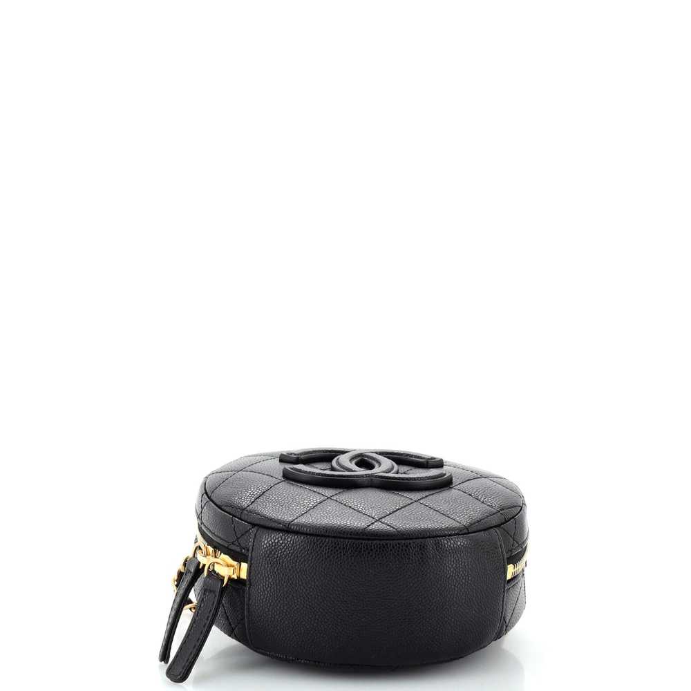 CHANEL Round Vanity With Chain Quilted Caviar Sma… - image 4