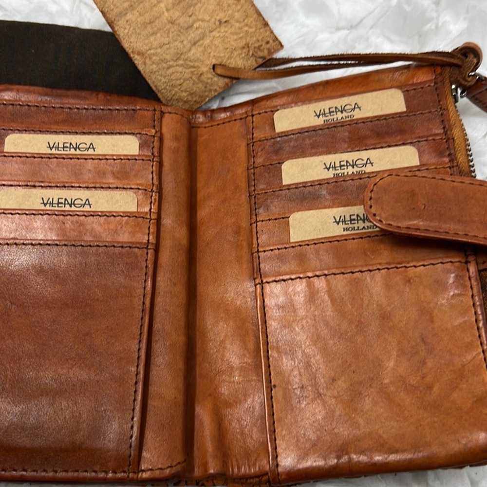 VILENCA HOLLAND Genuine Leather  Woven Wallet Clu… - image 7