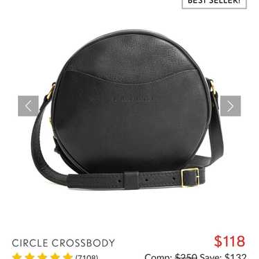 Portland leather round purse/crossbody black