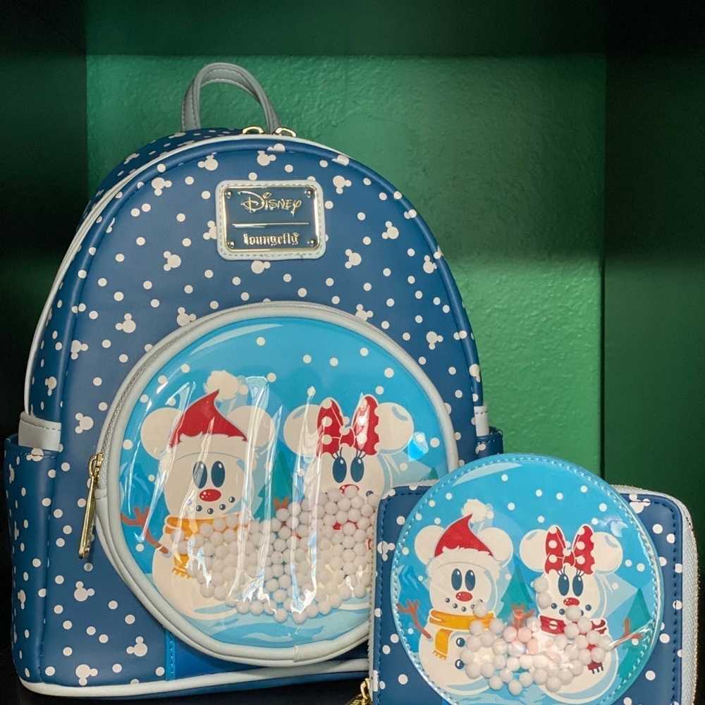 Loungefly Mickey and Minnie Christmas Snow Globe … - image 2