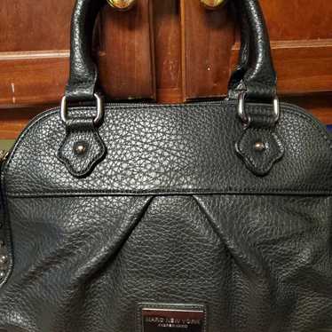 Marc New York Andrew Marc Black Leather chain handle bag strap boho large |  eBay