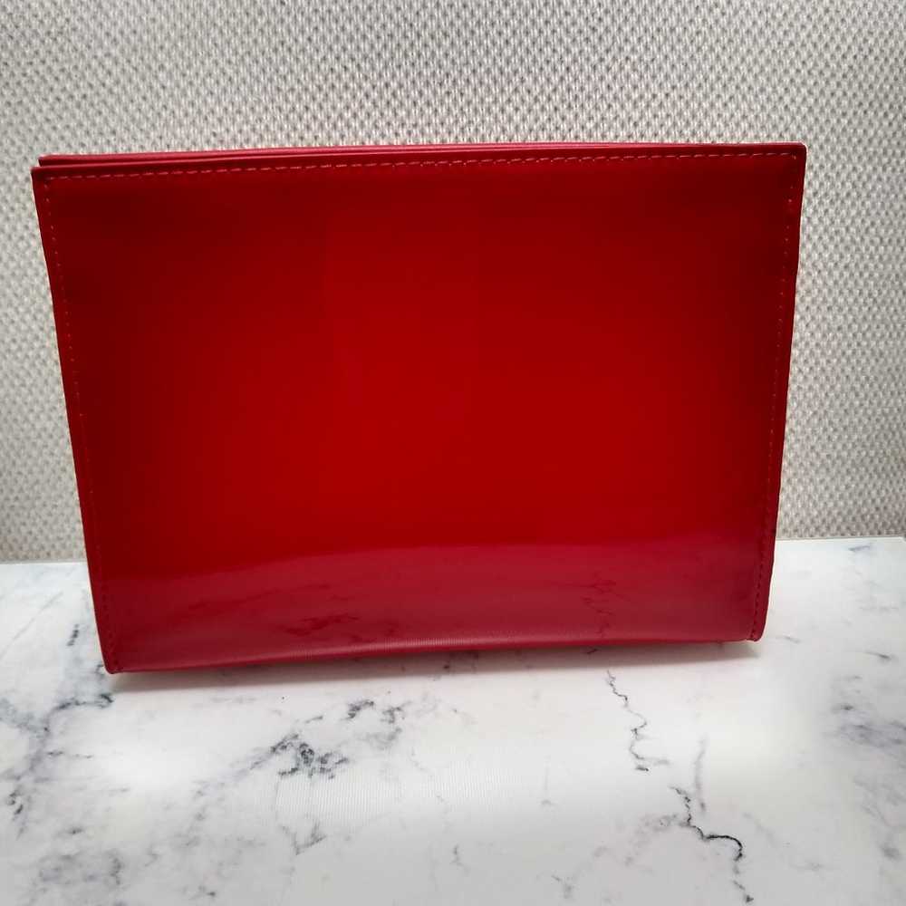New Red YSL Beaute Patent Cosmetic Makeup Bag Clu… - image 3