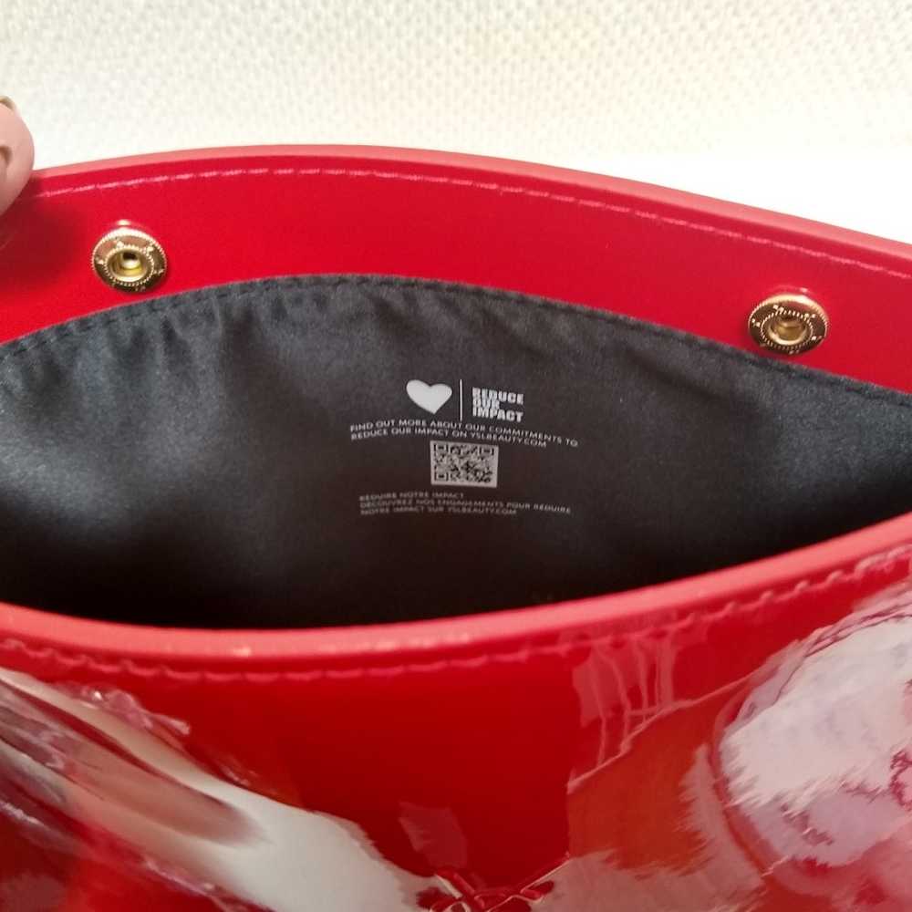 New Red YSL Beaute Patent Cosmetic Makeup Bag Clu… - image 8