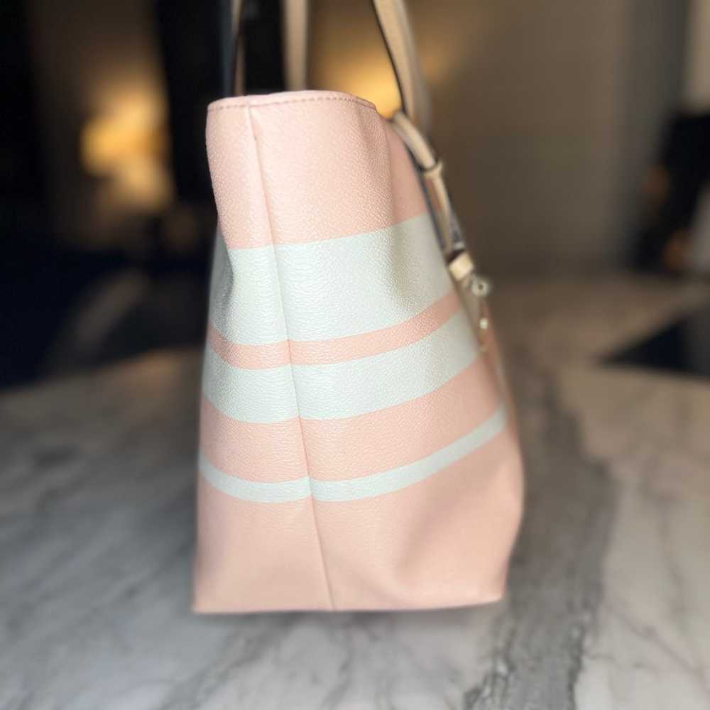 Kate Spade Pink and White Striped Tote - image 2
