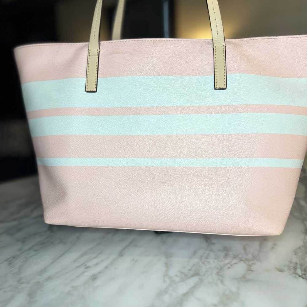 Kate Spade Pink and White Striped Tote - image 4