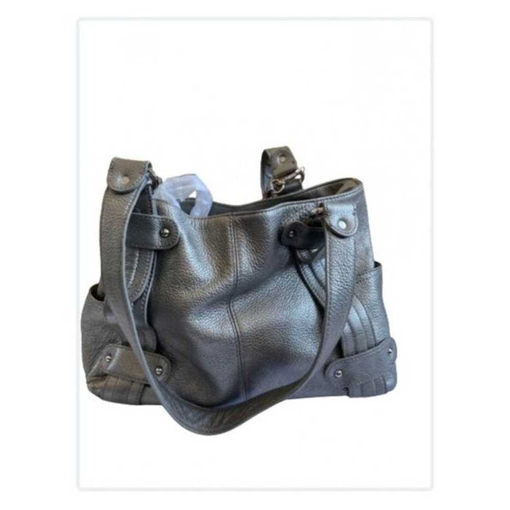 Tignanello Silver Metallic Leather Handbag - image 2